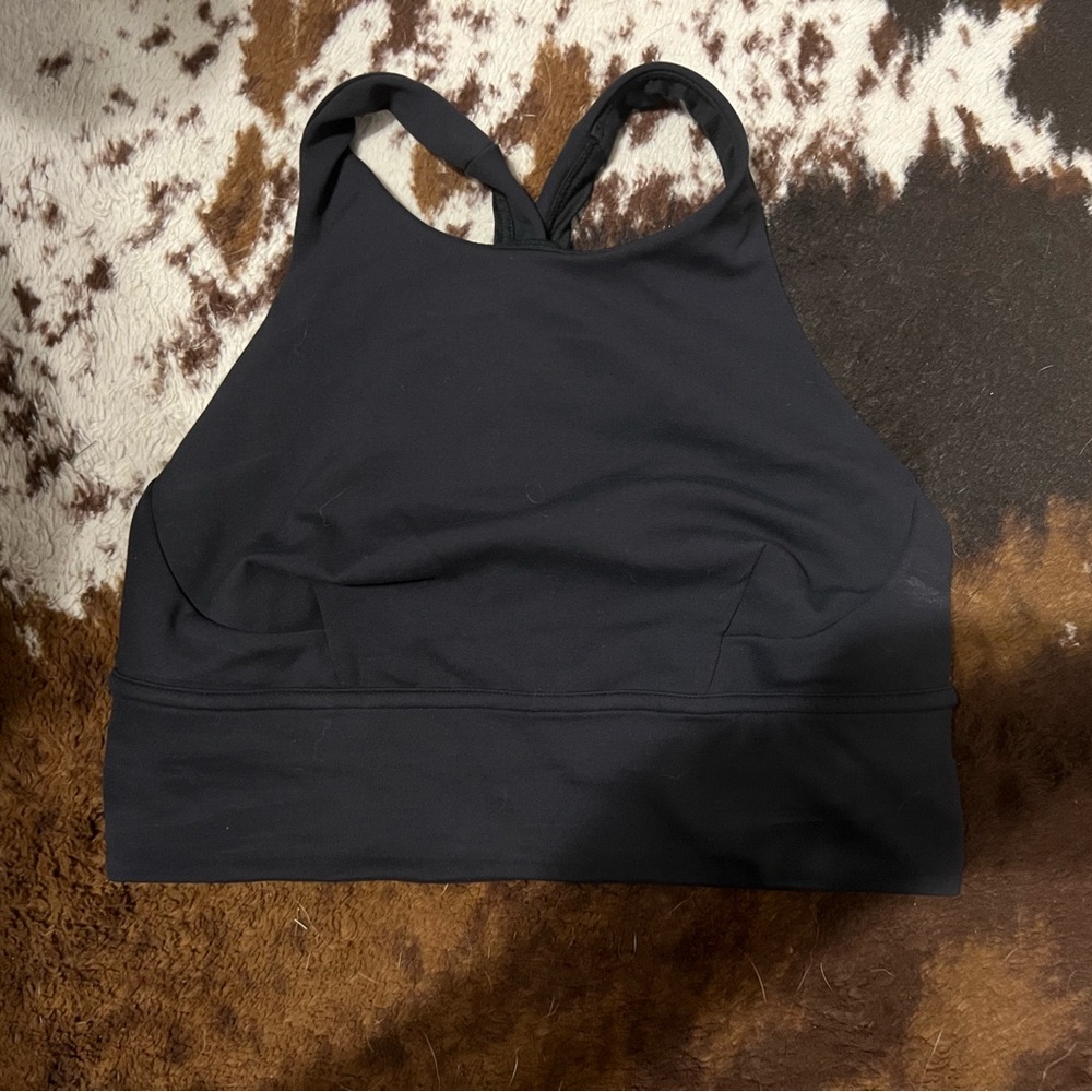 Lululemon Wunder Under Train Longline Sports Bra Size 6 Black